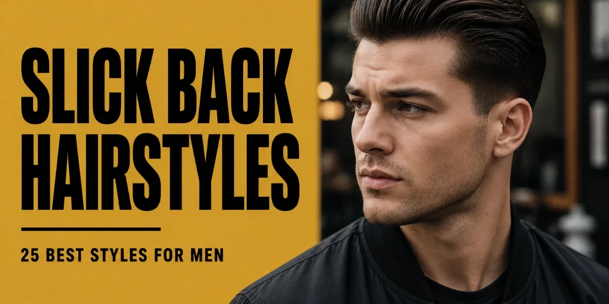 Slick Back Hairstyles for Men: 25 Trending Styles Slick back hairstyles for men featured image showing a man with a clean modern slick back haircut