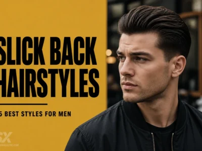 Slick back hairstyles for men featured image showing a man with a clean modern slick back haircut