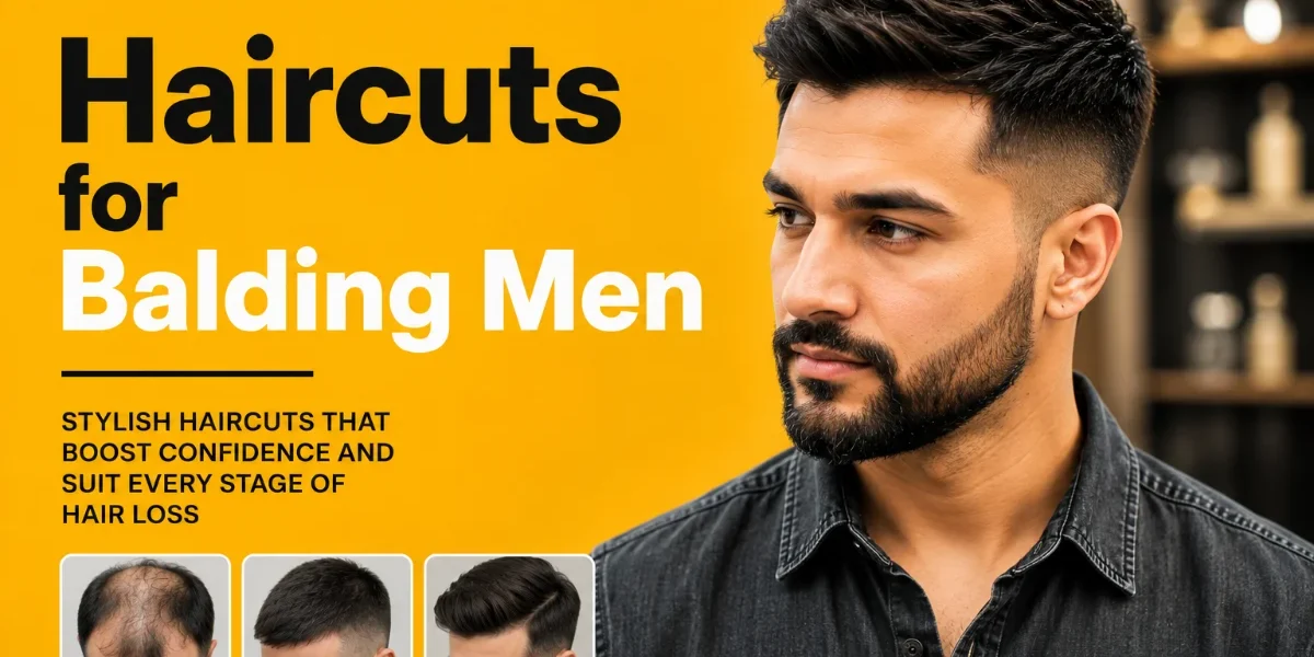Modern haircut ideas for balding men with thinning hair and different stages of male pattern baldness