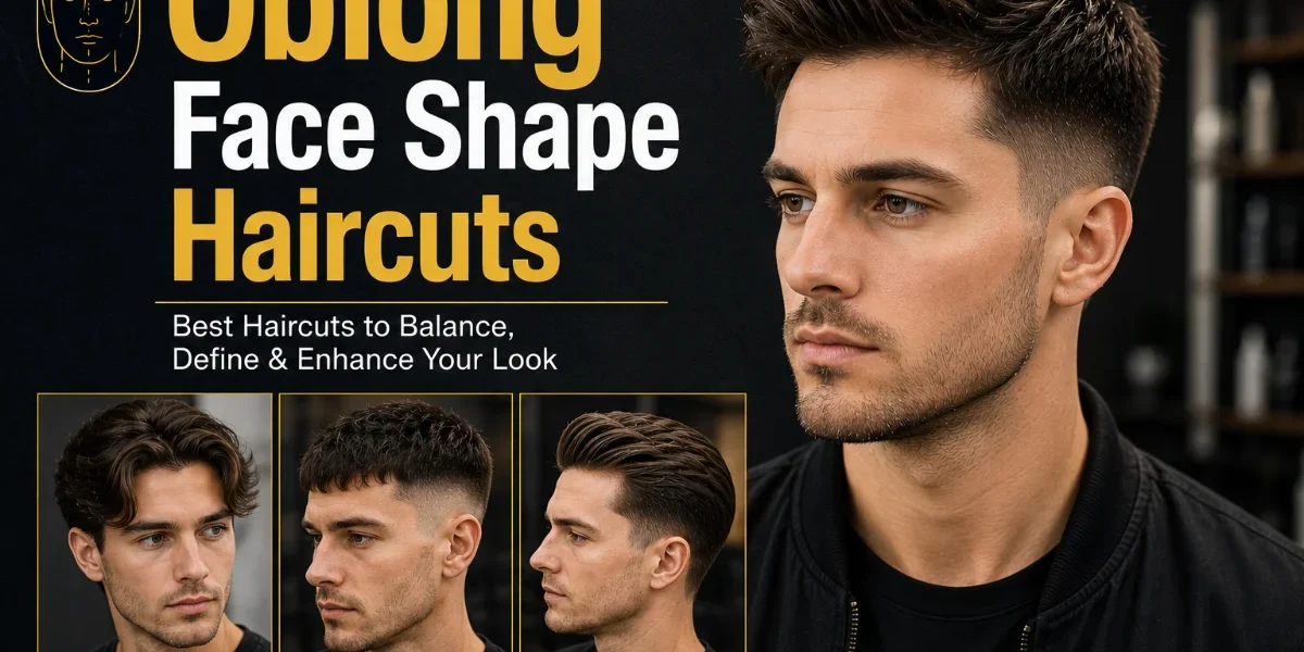 20 Oblong Face Shape Haircuts for Men In 2026. Oblong face shape haircuts featuring textured flow, French crop, and classic side part hairstyles for men