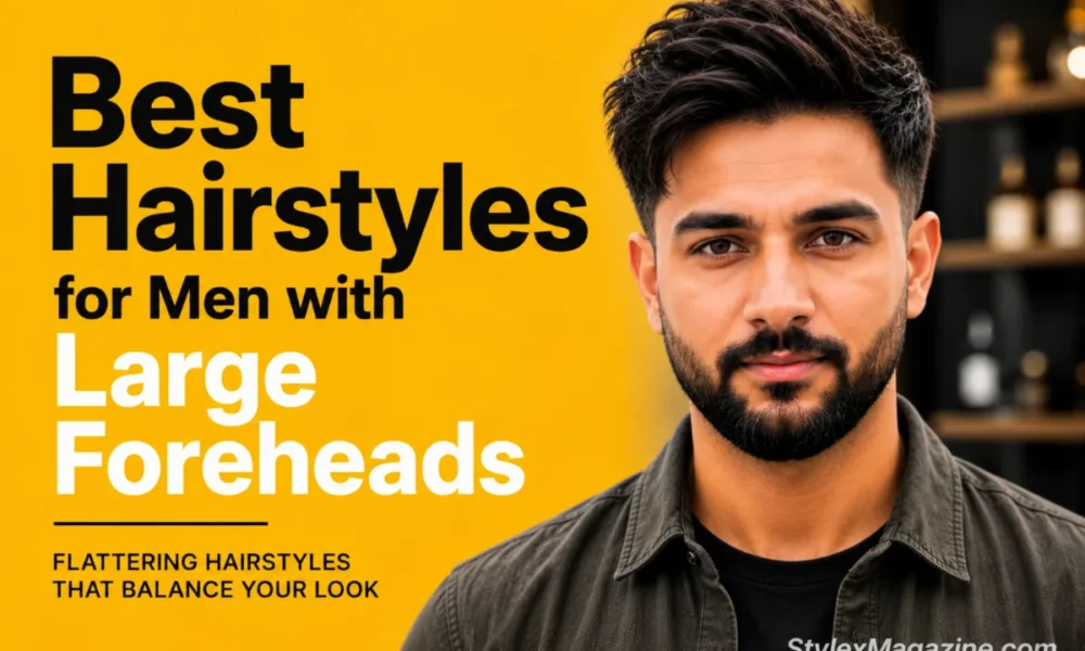 Man with a textured hairstyle and fringe demonstrating one of the best hairstyles for men with large foreheads.