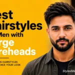 Man with a textured hairstyle and fringe demonstrating one of the best hairstyles for men with large foreheads.