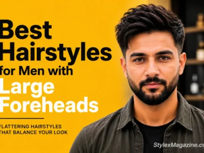 Man with a textured hairstyle and fringe demonstrating one of the best hairstyles for men with large foreheads.
