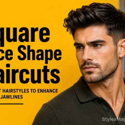 Man with a square face shape and textured quiff hairstyle featured in the Square Face Shape Haircuts article on StylexMagazine.