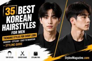35 Best Korean Hairstyles for Men In 2026. 35 best Korean hairstyles for men with modern textured cuts shown on a Korean male model in an editorial style.