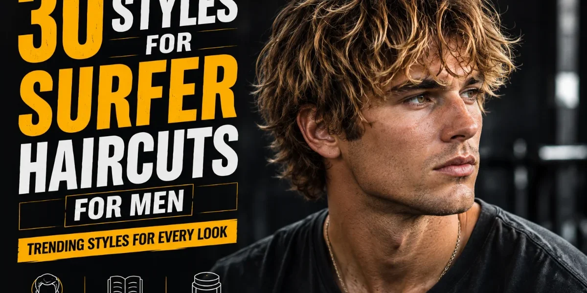 30 Best Surfer Haircut Styles for Men (2026) 30 surfer haircuts for men featuring a tousled medium-length surfer hairstyle with textured layers, natural movement, and sun-kissed highlights.