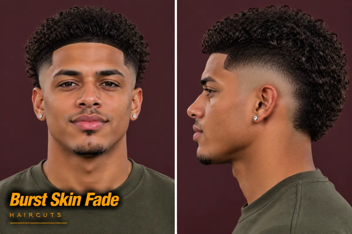 Burst skin fade arcing around the ear