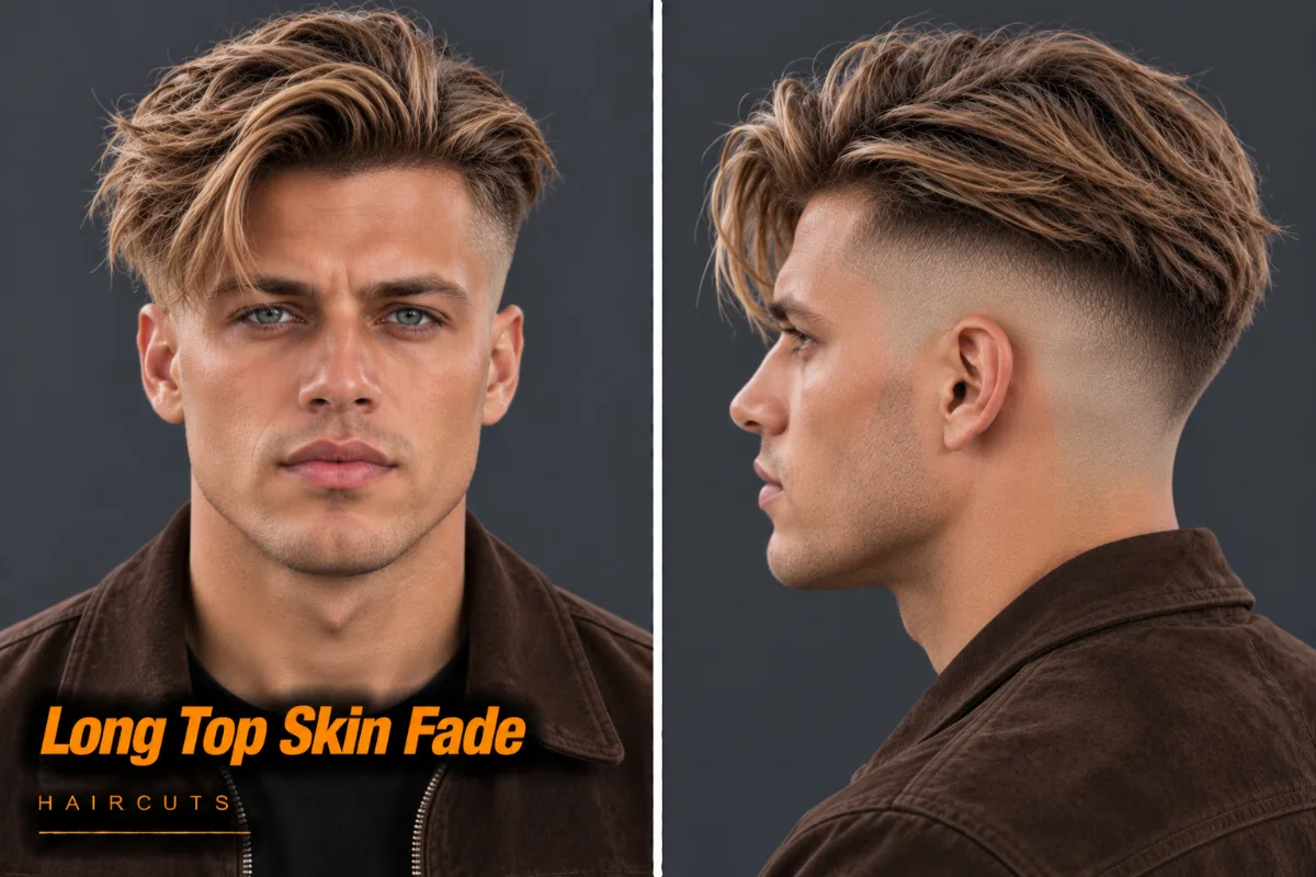 Long top over a mid skin fade