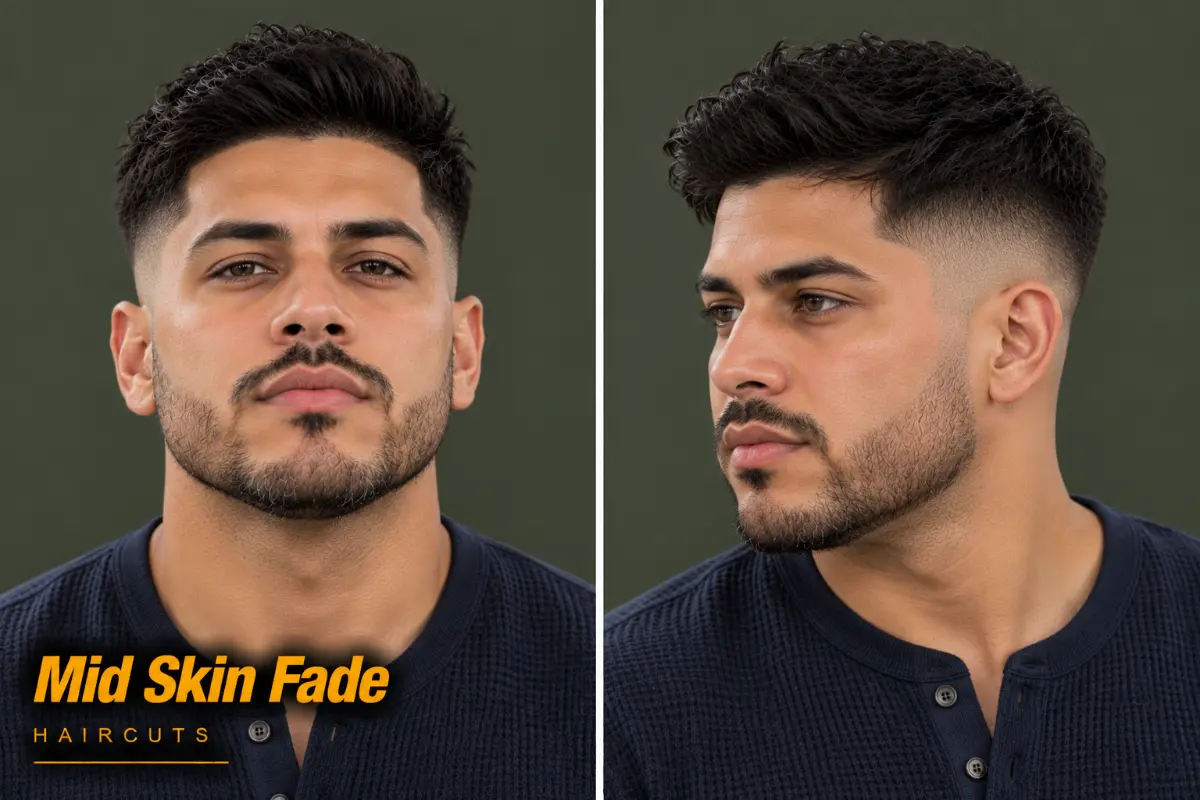 Mid skin fade starting at temple level