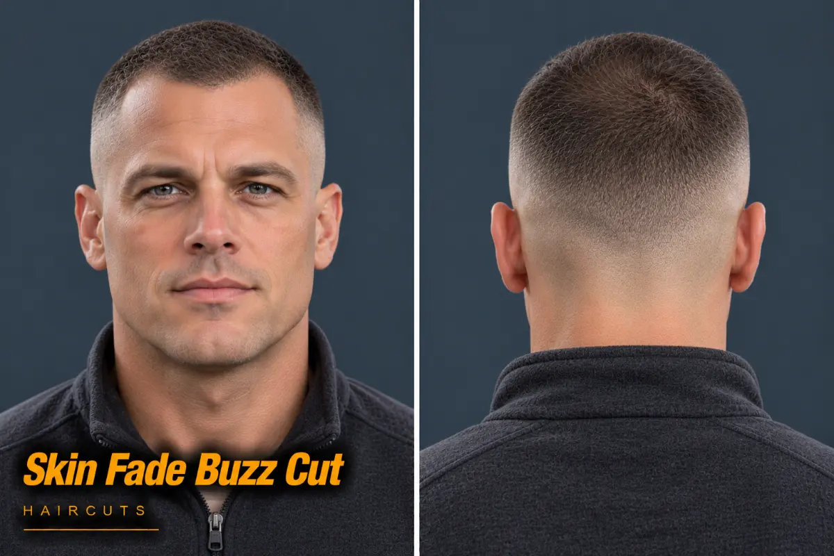 Buzz cut with a skin fade on the sides