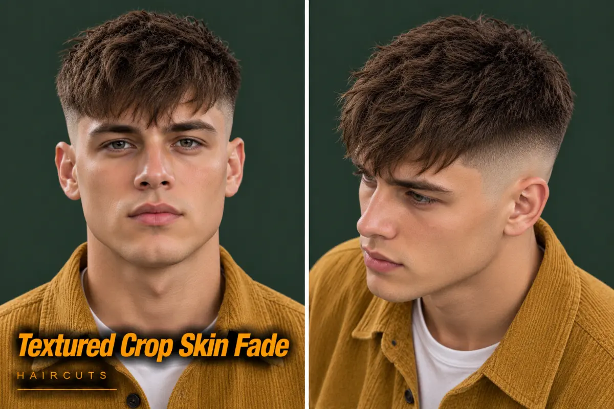 Textured crop over a skin fade