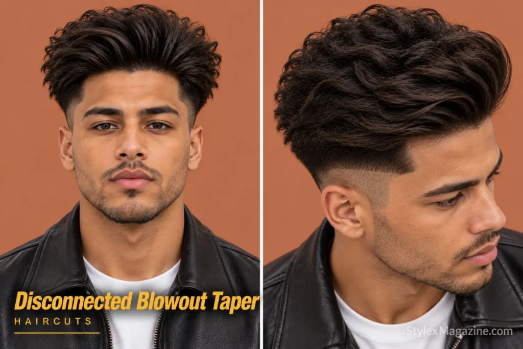  Disconnected blowout taper with a hard step between the short sides and long top